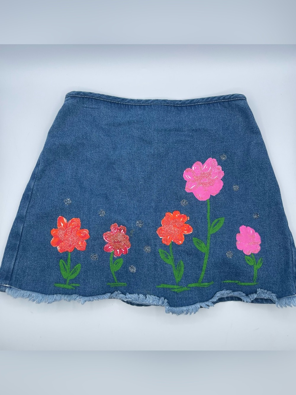 Y2K I.N. Girl denim shorts skort flowers details 2000s 100% Cotton Large 12-14